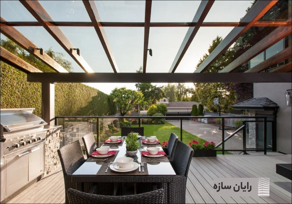 شیشه ریلی آلاچیق